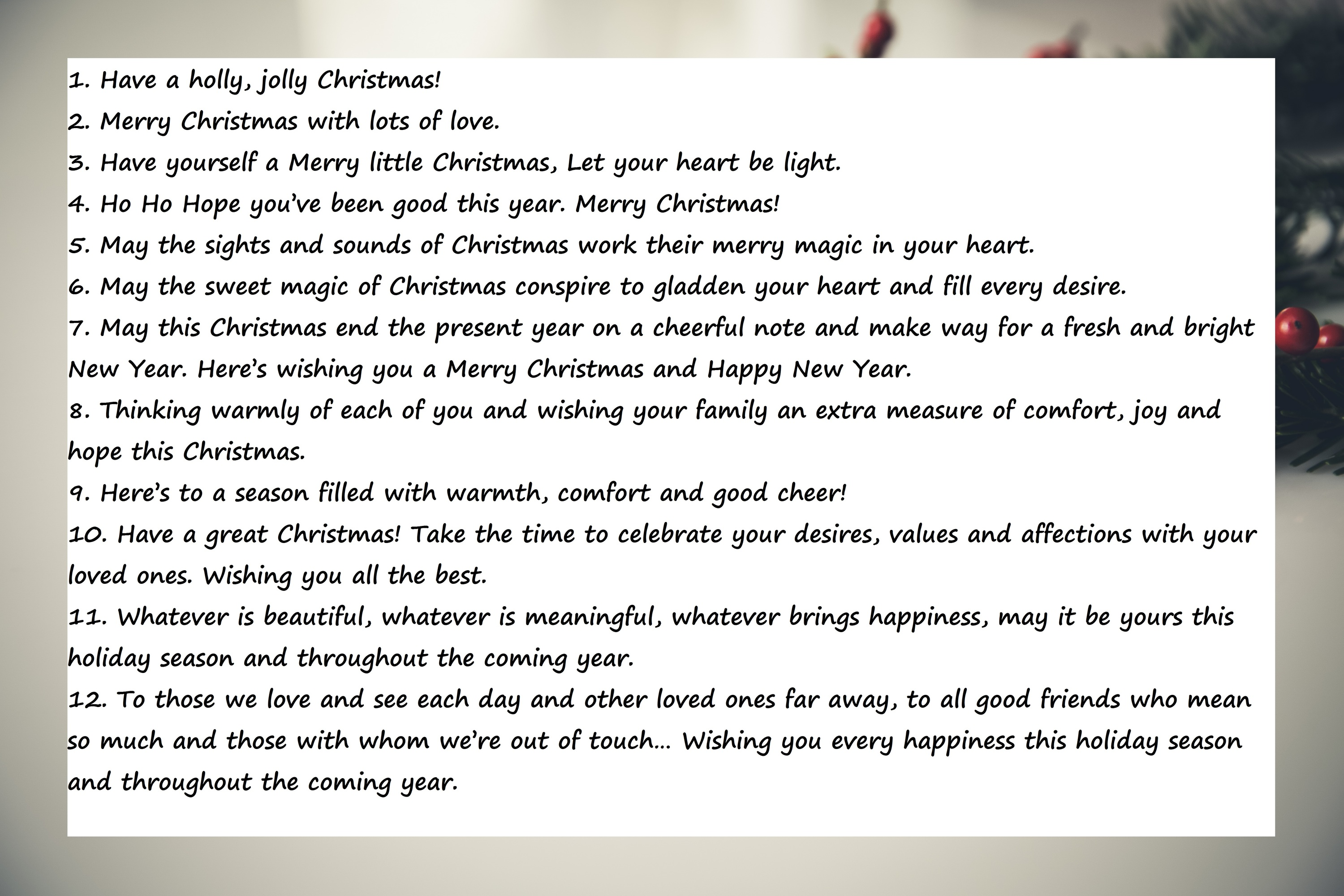 Письмо Другу С Поздравлением На Рождество