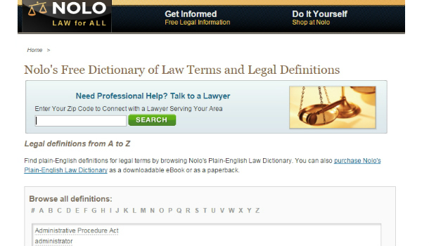 Юридический английский: онлайн-словарь