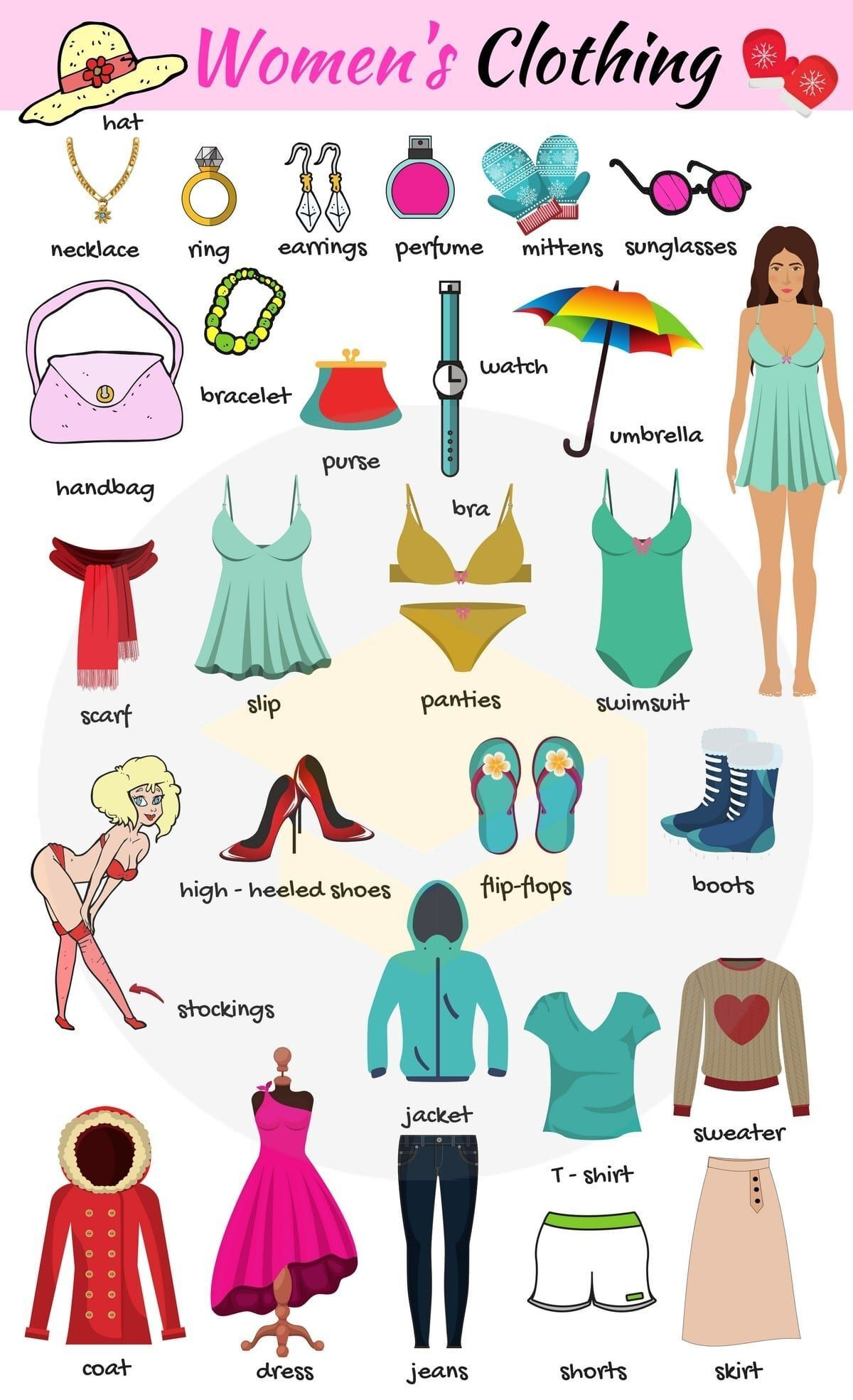 одежда на английском для девушек